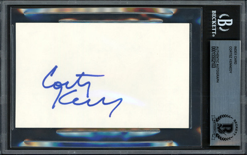 Cortez Kennedy Autographed 3x5 Index Card Seattle Seahawks Vintage Signature Beckett BAS #15502103