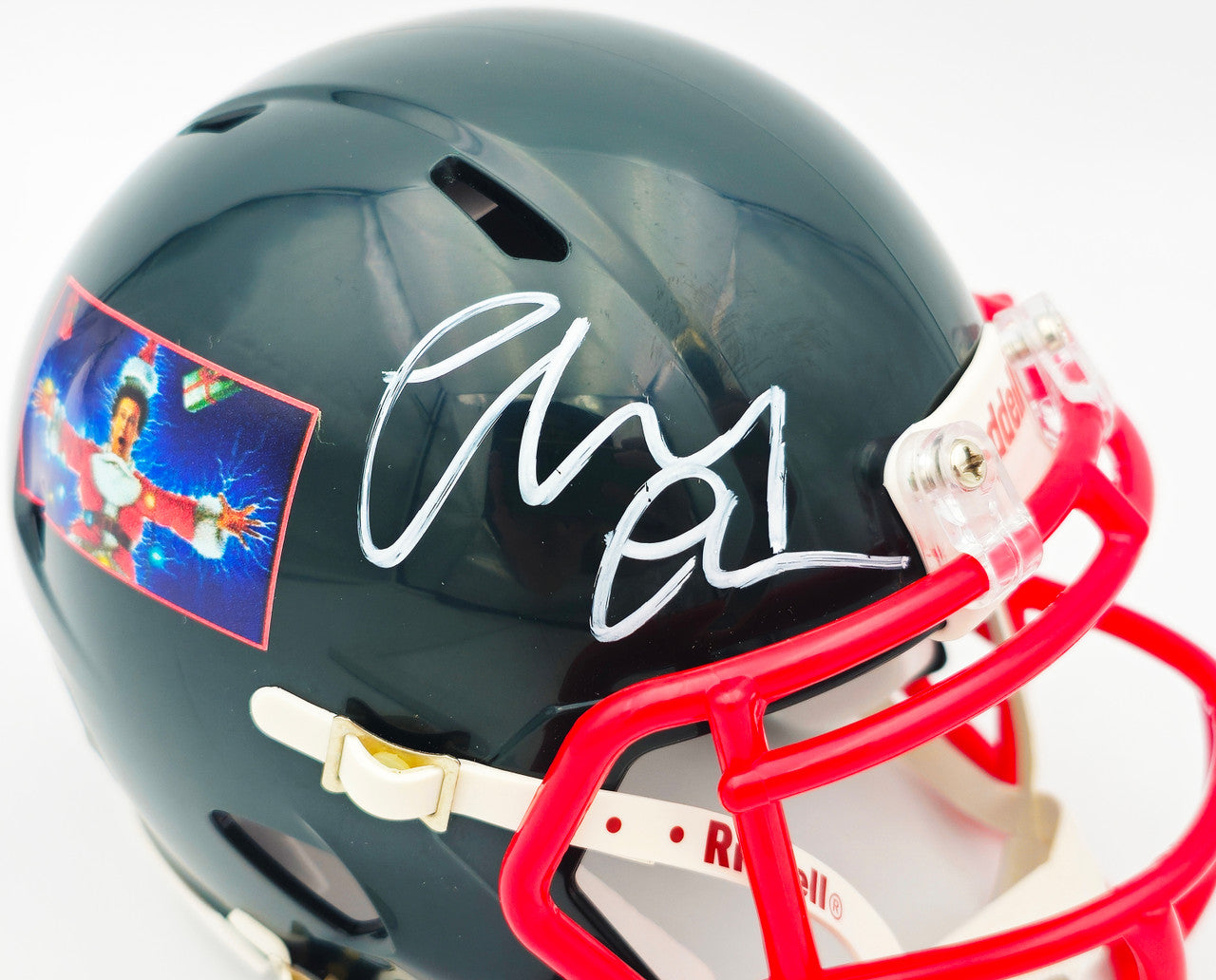 Chevy Chase Autographed Christmas Vacation Black Speed Mini Helmet Beckett BAS Witness Stock #232845
