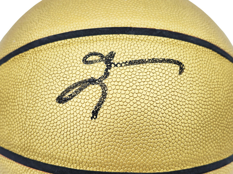 Allen Iverson Autographed Gold Edition Composite Leather Basketball Philadelphia 76ers Beckett BAS Witness Stock #232872