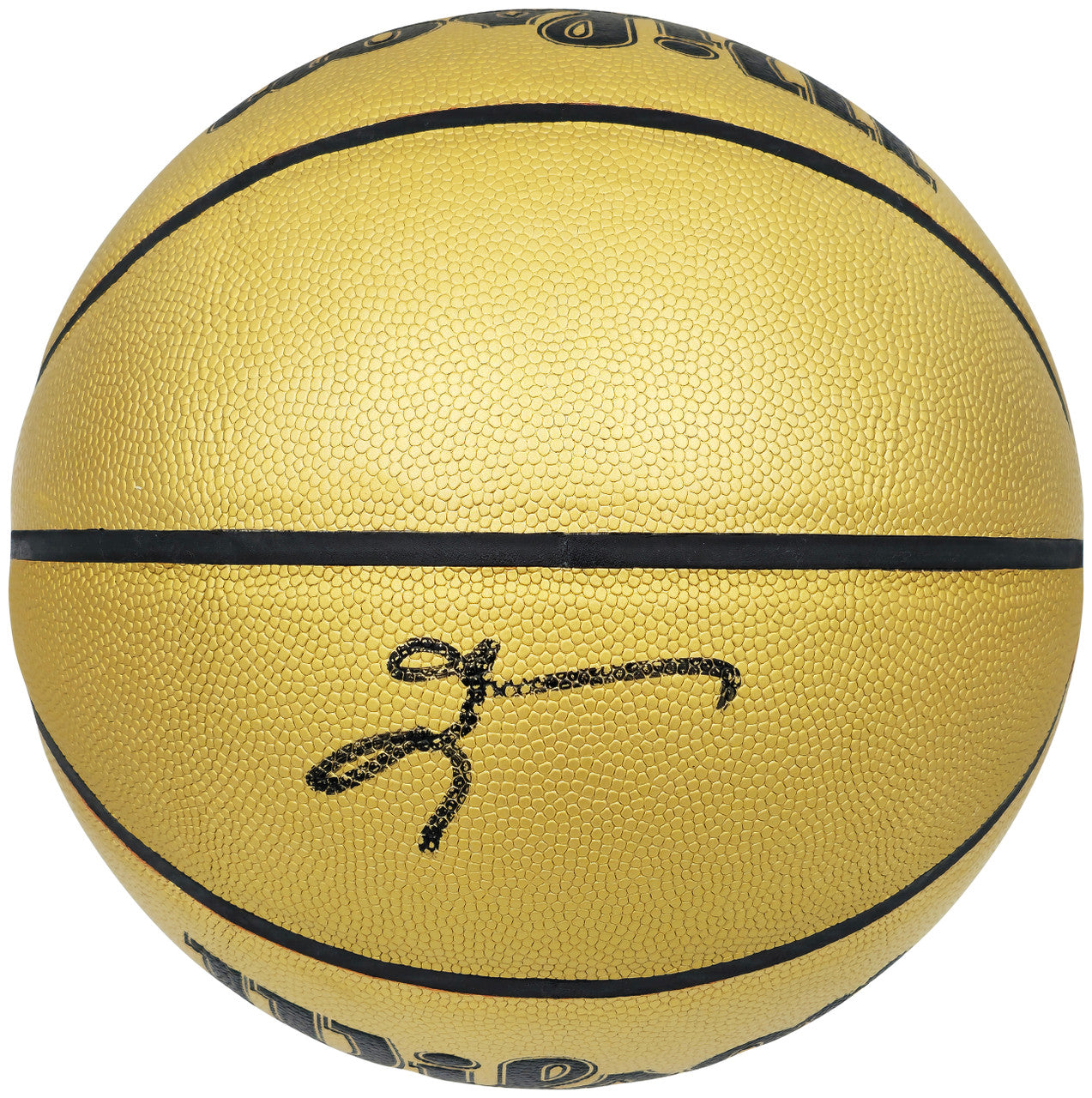 Allen Iverson Autographed Gold Edition Composite Leather Basketball Philadelphia 76ers Beckett BAS Witness Stock #232872