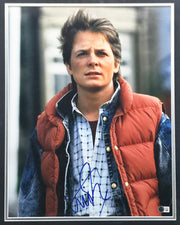 Michael J. Fox Autographed Framed 16x20 Photo Back to the Future (Damaged) Beckett BAS Witness #2W276348