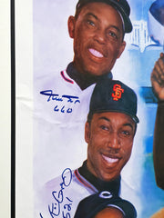 500 Home Run HR Club Autographed Framed 28x30 Photo With 11 Signatures Including Willie Mays & Hank Aaron Beckett BAS #AB08915