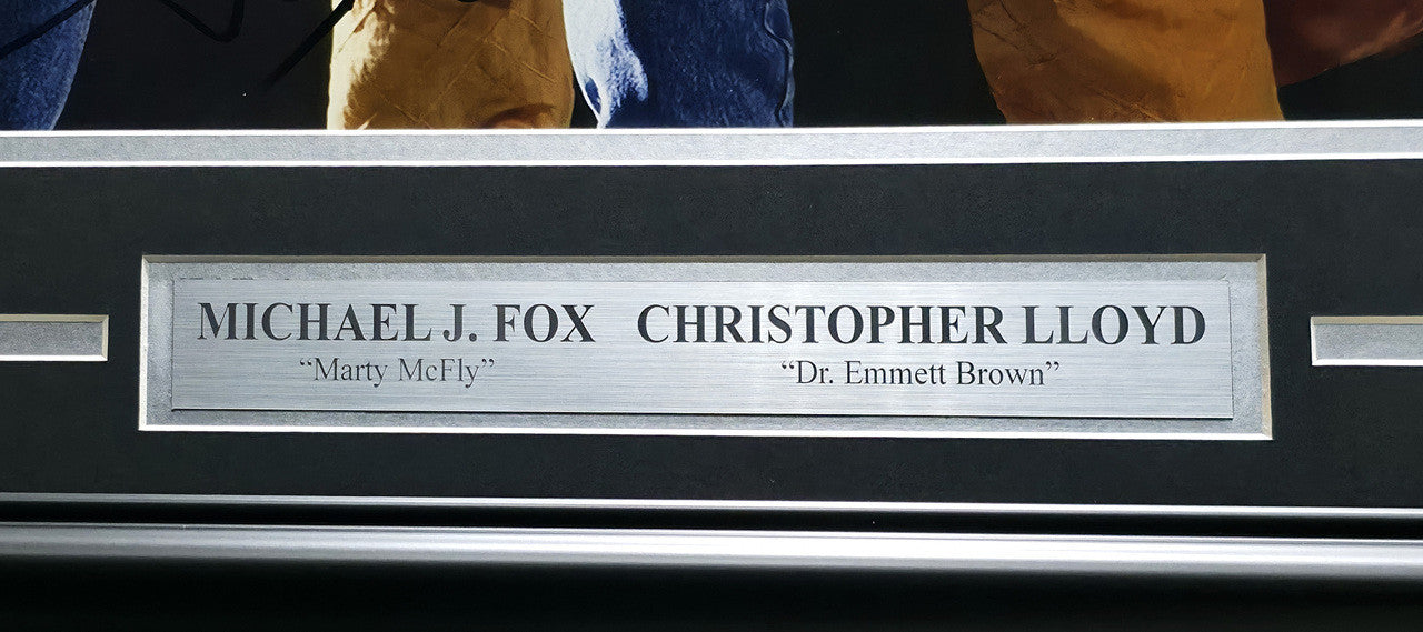 Michael J. Fox & Christopher Llyod Autographed Framed 16x20 Photo Back to the Future Beckett BAS #AC94143