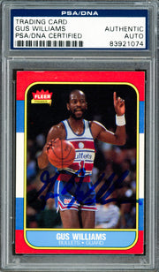 Gus Williams Autographed 1986-87 Fleer Card #124 Washington Bullets PSA/DNA #83921074