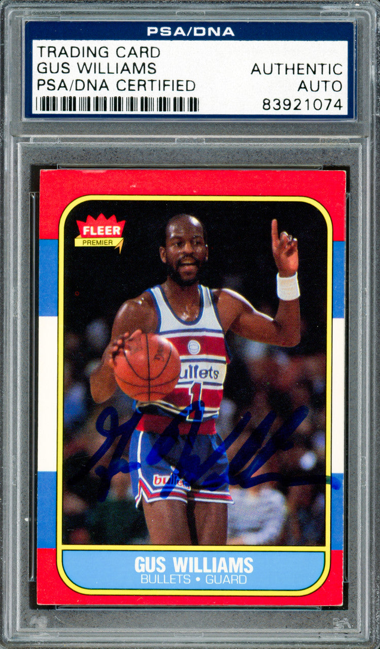 Gus Williams Autographed 1986-87 Fleer Card #124 Washington Bullets PSA/DNA #83921074