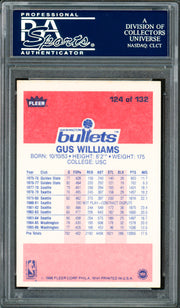 Gus Williams Autographed 1986-87 Fleer Card #124 Washington Bullets PSA/DNA #83921074