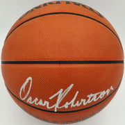 Oscar Robertson Autographed Spalding NBA Leather Game Basketball Milwaukee Bucks Beckett BAS QR #BS30429
