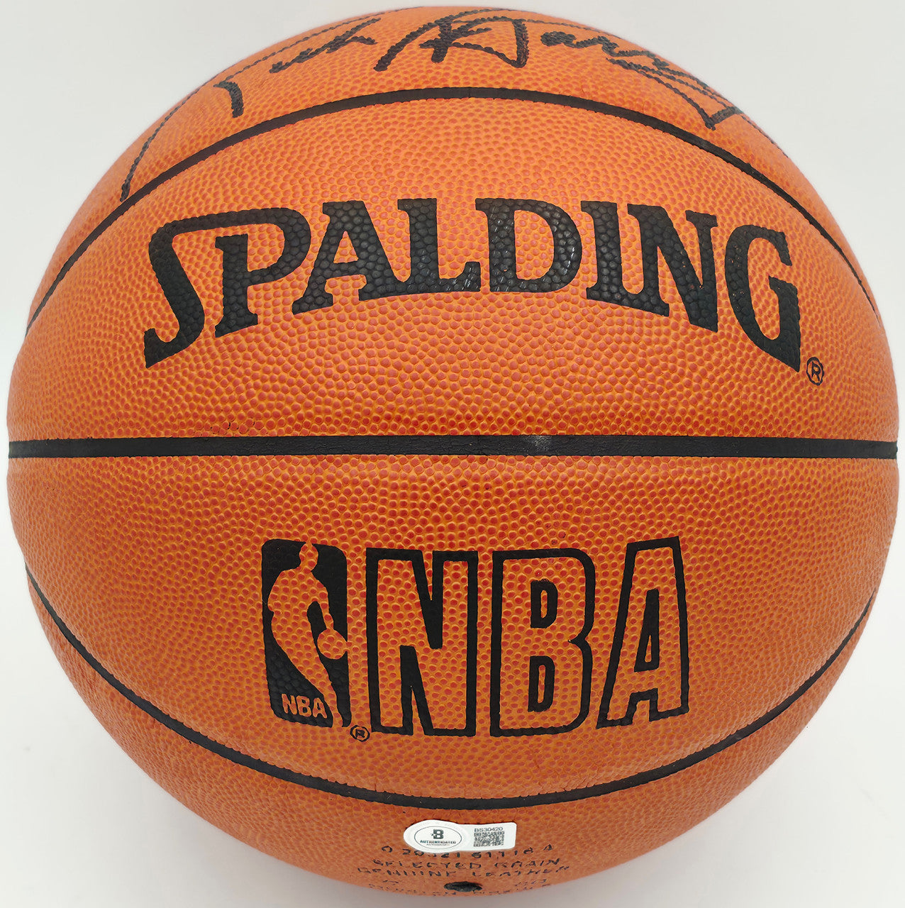 Rick Barry Autographed Spalding NBA Leather Game Basketball Golden State Warriors Beckett BAS QR #BS30420