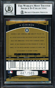 Ichiro Suzuki Autographed 2001 Donruss Classics Rookie Card #146 Seattle Mariners Auto Grade Gem Mint 10 #447/585 Beckett BAS #18282960