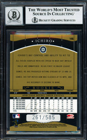 Ichiro Suzuki Autographed 2001 Donruss Classics Rookie Card #146 Seattle Mariners Auto Grade Gem Mint 10 #261/585 Beckett BAS #18282958