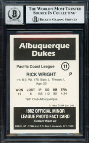 Rick Ricky Wright Autographed 1982 TCMA Card #11 Albuquerque Dukes Auto Grade Gem Mint 10 "To Mike" Beckett BAS #18282850