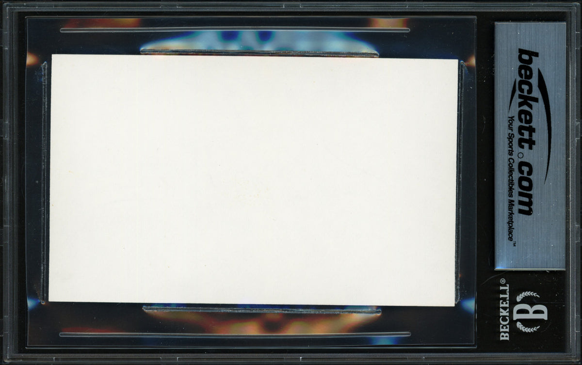 Roger Staubach Autographed 3x5 Index Card Dallas Cowboys Beckett BAS #18284414