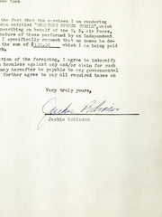 Jackie Robinson Autographed 1956 Greatest Sports Thrill Contract Brooklyn Dodgers Auto Grade Mint 9 Beckett BAS #18284163
