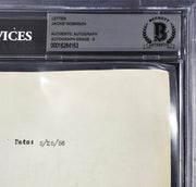 Jackie Robinson Autographed 1956 Greatest Sports Thrill Contract Brooklyn Dodgers Auto Grade Mint 9 Beckett BAS #18284163
