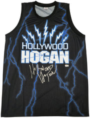 WWE Hulk Hogan Autographed Black Jersey "Hollywood Hogan" Beckett BAS Witness Stock #233368