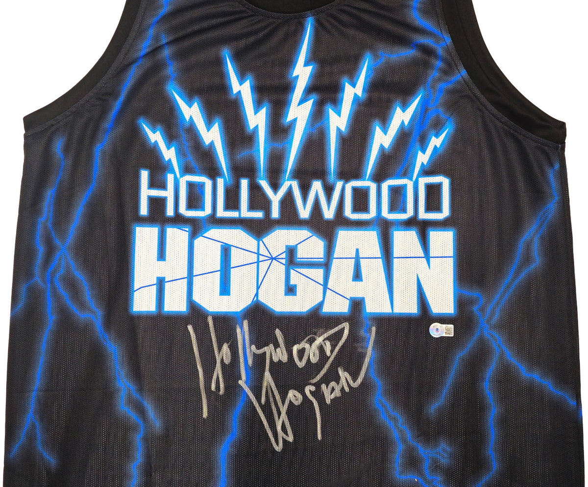 WWE Hulk Hogan Autographed Black Jersey "Hollywood Hogan" Beckett BAS Witness Stock #233368