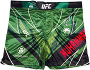 Belal Muhammad Autographed Green Fight Shorts Beckett BAS Witness Stock #233365