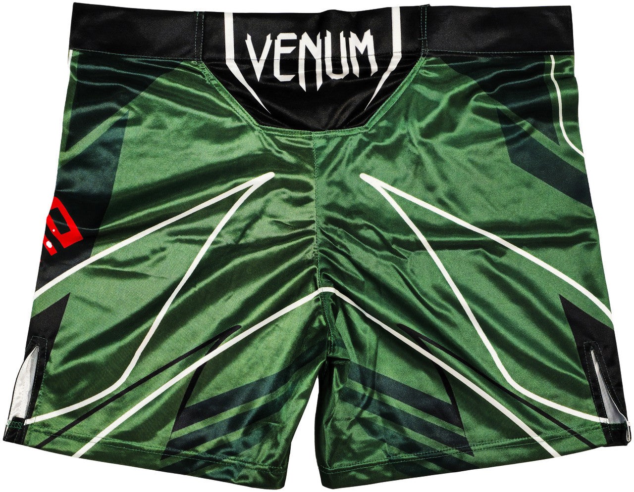Belal Muhammad Autographed Green Fight Shorts Beckett BAS Witness Stock #233365