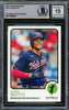 Juan Soto Autographed 2022 Topps Heritage Card #154 New York Mets Auto Grade Gem Mint 10 Beckett BAS Stock #218676