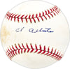 Ed Albosta Autographed Official NL Baseball Brooklyn Dodgers Beckett BAS QR #BN13235