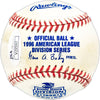 Lou Boudreau Autographed Official 1996 AL Division Logo MLB Baseball Cleveland Indians "HOF 1970" JSA #V29597