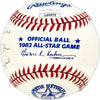 1982 All Star Umpires Autographed Official 1982 All Star Game Logo MLB Baseball With 6 Signatures Including Doug Harvey JSA #LL64979