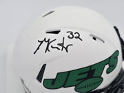 Michael Carter Autographed New York Jets Lunar Eclipse White Speed Mini Helmet Beckett BAS Witness #WM68438