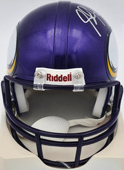Steve Hutchinson Autographed Minnesota Vikings Purple Mini Helmet Beckett BAS QR #BS30342
