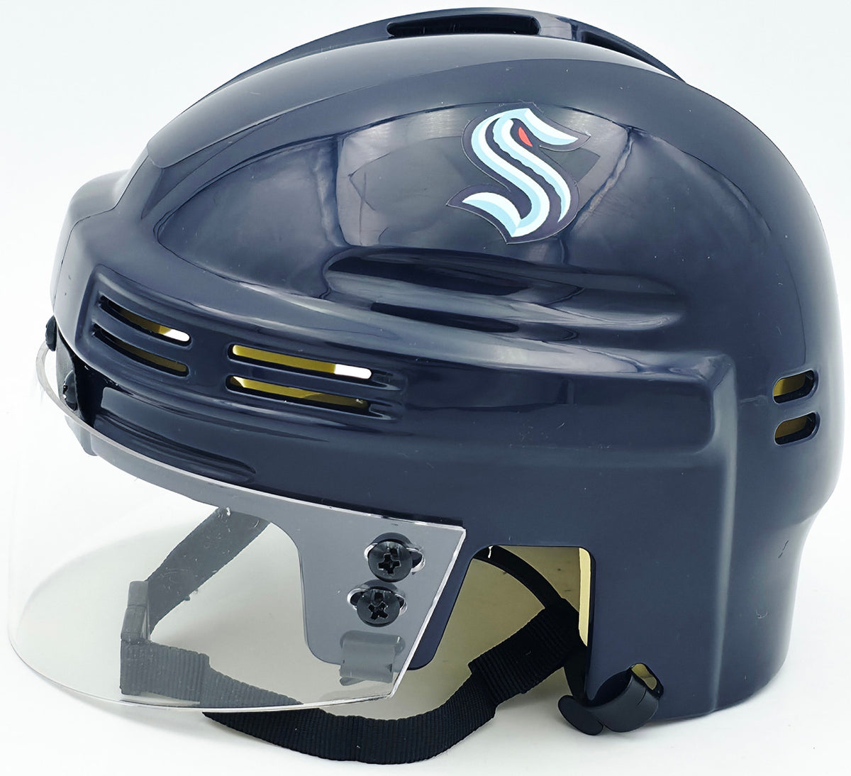 Shane Wright Autographed Seattle Kraken Blue Mini Helmet Beckett BAS QR #BS30084