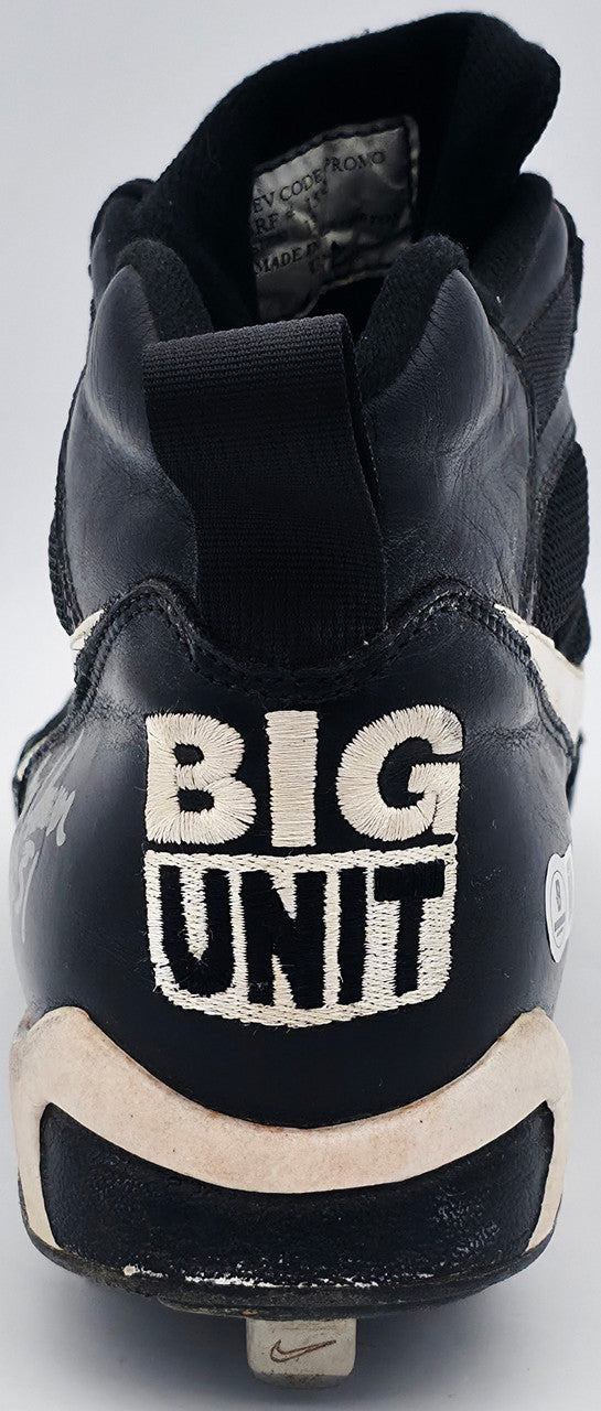 Randy Johnson Autographed Game Used Black Nike Cleat Seattle Mariners "#51" Big Unit Logo Size 13 Beckett BAS QR #BS30296