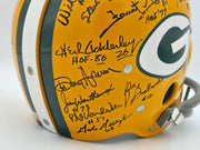 1966 Super Bowl I Champions Green Bay Packers Team Autographed Yellow Full Size Replica Helmet With 32 Signatures Including Bart Starr & Jim Taylor Beckett BAS #AE16656