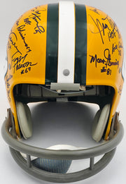 1966 Super Bowl I Champions Green Bay Packers Team Autographed Yellow Full Size Replica Helmet With 32 Signatures Including Bart Starr & Jim Taylor Beckett BAS #AE16656