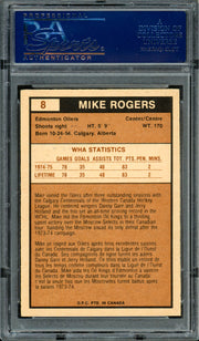 Mike Rogers Autographed 1975-76 O-Pee-Chee WHA Rookie Card #8 Edmonton Oilers PSA/DNA #83466467