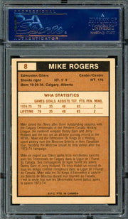Mike Rogers Autographed 1975-76 O-Pee-Chee WHA Rookie Card #8 Edmonton Oilers PSA/DNA #83466468