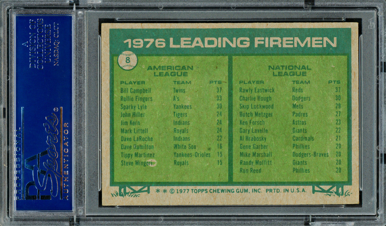 Bill Campbell & Rawly Eastwick Autographed 1977 Topps Card #8 PSA/DNA #83306932