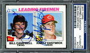 Bill Campbell & Rawly Eastwick Autographed 1977 Topps Card #8 PSA/DNA #83306934