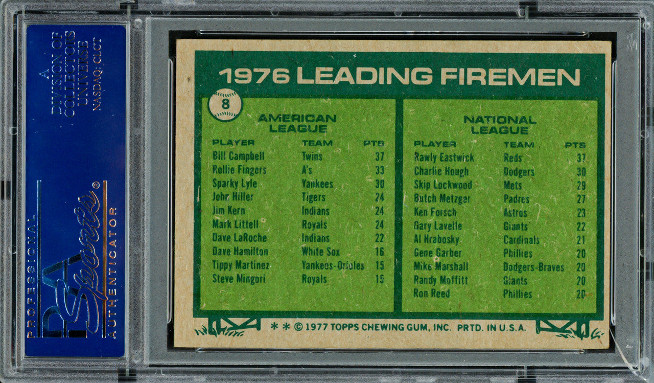 Bill Campbell & Rawly Eastwick Autographed 1977 Topps Card #8 PSA/DNA #83306934