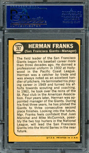 Herman Franks Autographed 1968 Topps Card #267 San Francisco Giants PSA/DNA #83307081