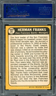 Herman Franks Autographed 1968 Topps Card #267 San Francisco Giants PSA/DNA #83307082
