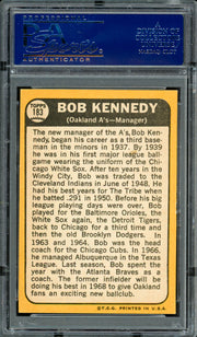 Bob Kennedy Autographed 1968 Topps Card #183 Oakland A's PSA/DNA #83307098