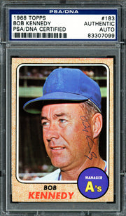 Bob Kennedy Autographed 1968 Topps Card #183 Oakland A's PSA/DNA #83307099