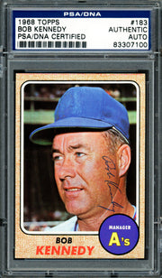 Bob Kennedy Autographed 1968 Topps Card #183 Oakland A's PSA/DNA #83307100