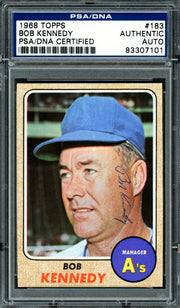 Bob Kennedy Autographed 1968 Topps Card #183 Oakland A's PSA/DNA #83307101