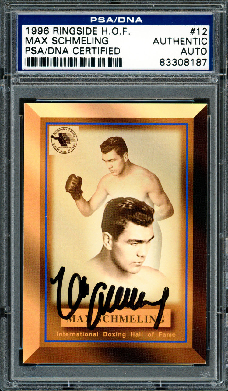 Max Schmeling Autographed 1996 Ringside HOF Card #12 PSA/DNA #83308187