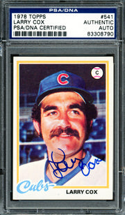 Larry Cox Autographed 1978 Topps Card #541 Chicago Cubs PSA/DNA #83308790