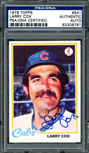 Larry Cox Autographed 1978 Topps Card #541 Chicago Cubs PSA/DNA #83308791