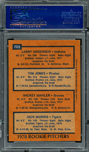 Jack Morris, Mickey Mahler & Larry Andersen Autographed 1978 Topps Rookie Card #703 PSA/DNA #83308998
