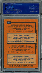 Jack Morris, Mickey Mahler & Larry Andersen Autographed 1978 Topps Rookie Card #703 PSA/DNA #83308999