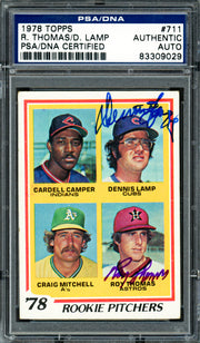 Dennis Lamp & Roy Thomas Autographed 1978 Topps Rookie Card #711 PSA/DNA #83309029