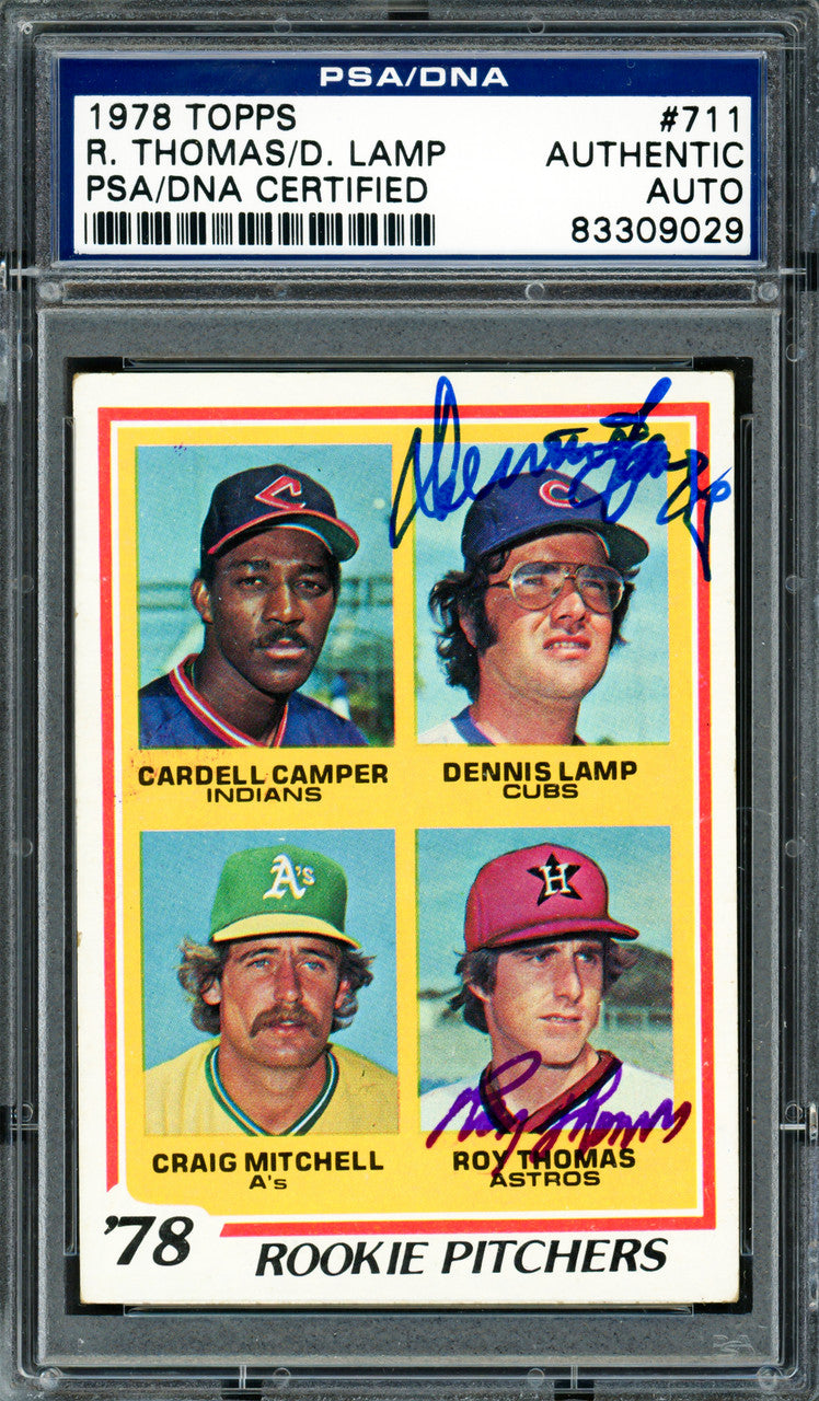Dennis Lamp & Roy Thomas Autographed 1978 Topps Rookie Card #711 PSA/DNA #83309029